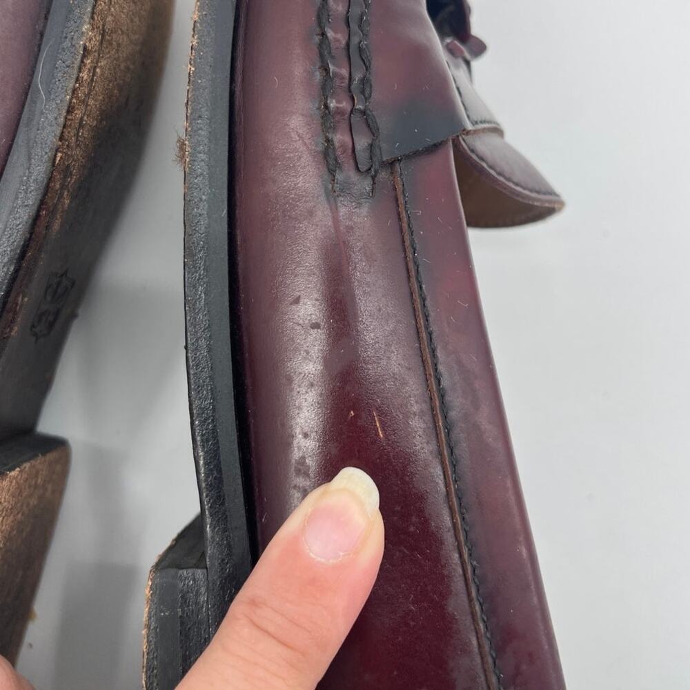 Vtg Cole Haan City Tassel Loafer Mens Dress Shoes 10B Burgundy Preppy 90 Ivy Y2K - Picture 7 of 12